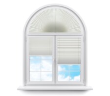 Плиссе арочные (шторы, жалюзи) мун б.о св кремовый цена. Купить в «Мастерская Жалюзи»